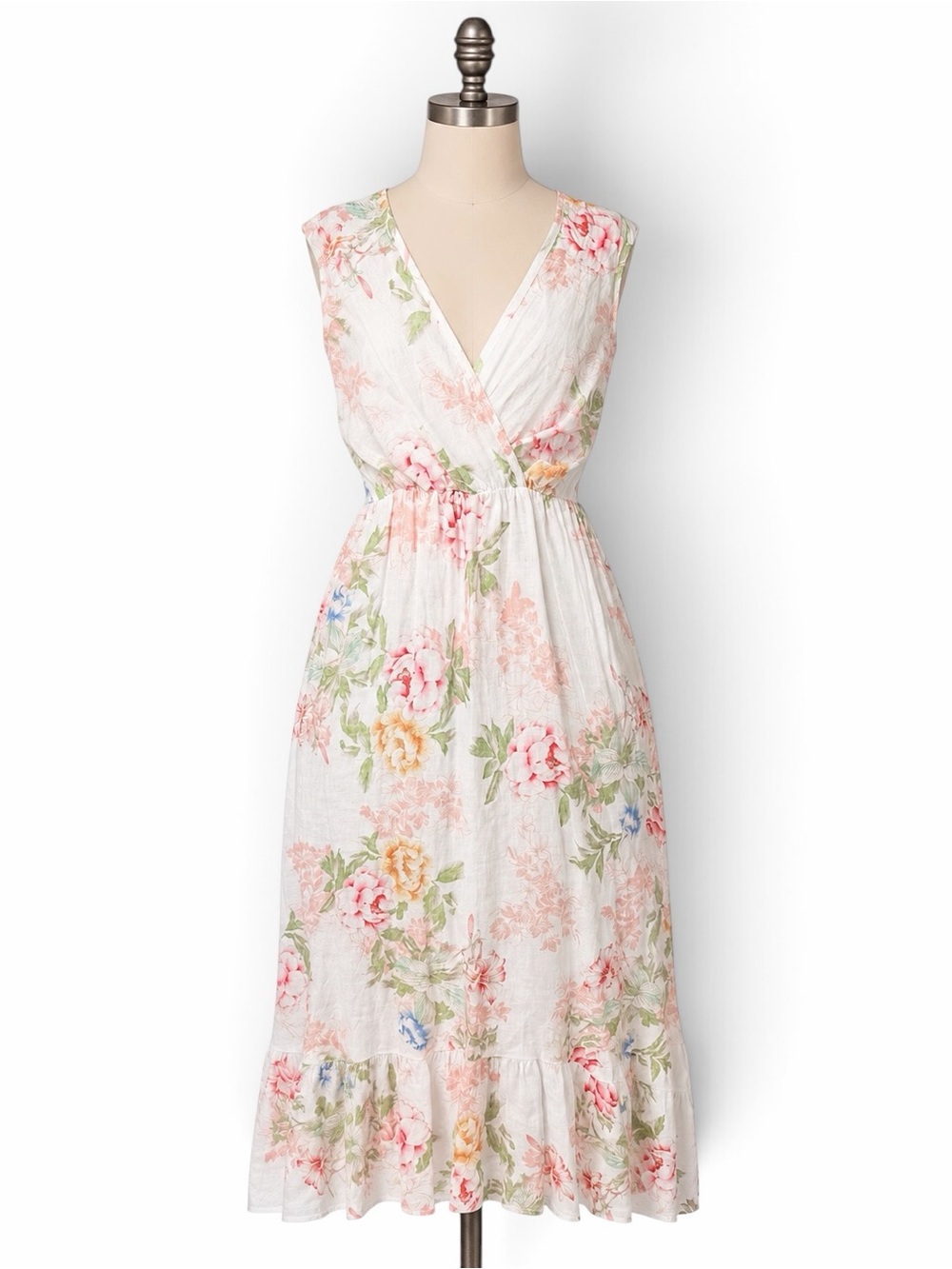 Floral Linen Maxi Dress